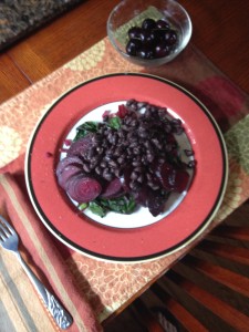 Beets with Black Beens and Cherries