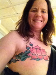 Mari's lotus tattoo, P.ink Day 2013