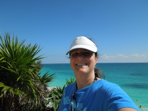 The view of the ocean from the edge of Tulum