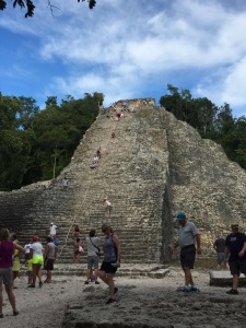 Coba! We all climbed to the top!